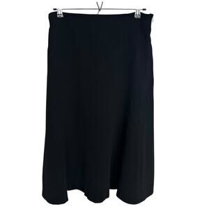 Lafayette 148 New York Women's Black Flare Viscose A-Line Skirt, Size 6,Like New